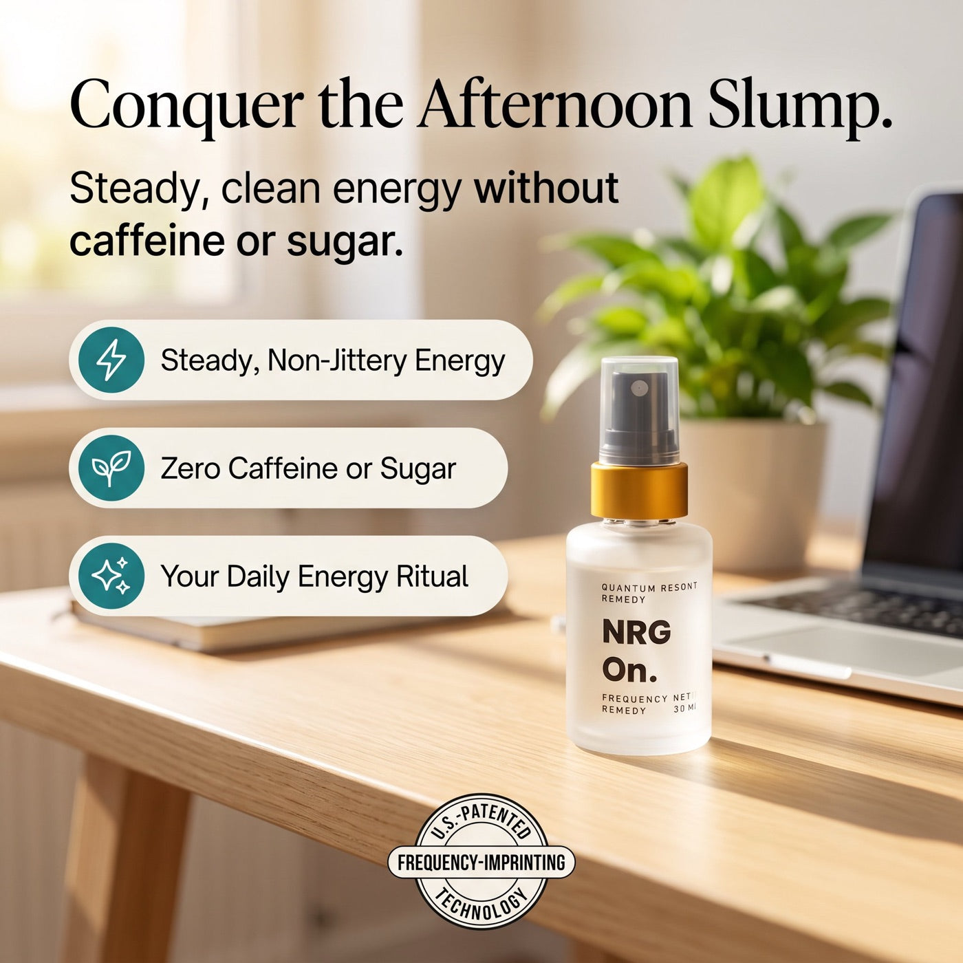 Conquer the afternoon slump. Steady, clean energy without caffeine or sugar.